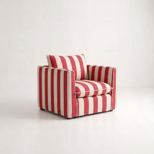 Cocobella Armchair in Petunia Red Stripe