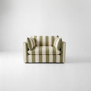 Cocobella Loveseat in Spring Green Stripe