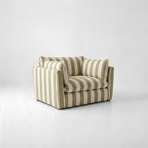 Cocobella Loveseat in Spring Green Stripe
