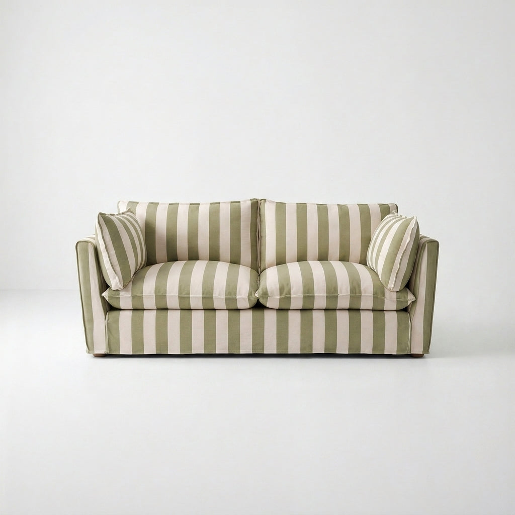 Cocobella 2.5 Seater Sofa in Spring Green Stripe