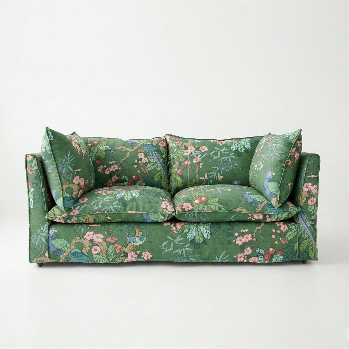 Coco 2.5 seater sofa with Knife Edge cushion in Belleville Juniper - Made to Order