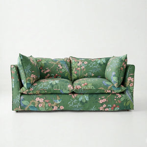 Coco 2.5 seater sofa with Knife Edge cushion in Belleville Juniper - Made to Order
