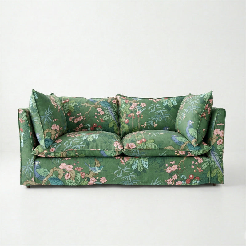 Coco 2.5 seater sofa with Knife Edge cushion in Belleville Juniper - Made to Order