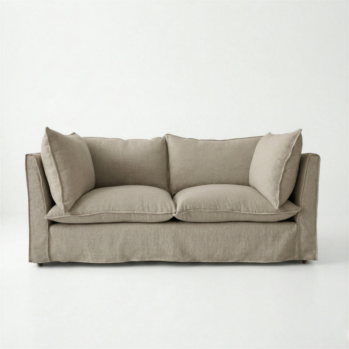 Coco 2.5 seater sofa with Knife Edge cushion in Hemp Linen - Made to Order