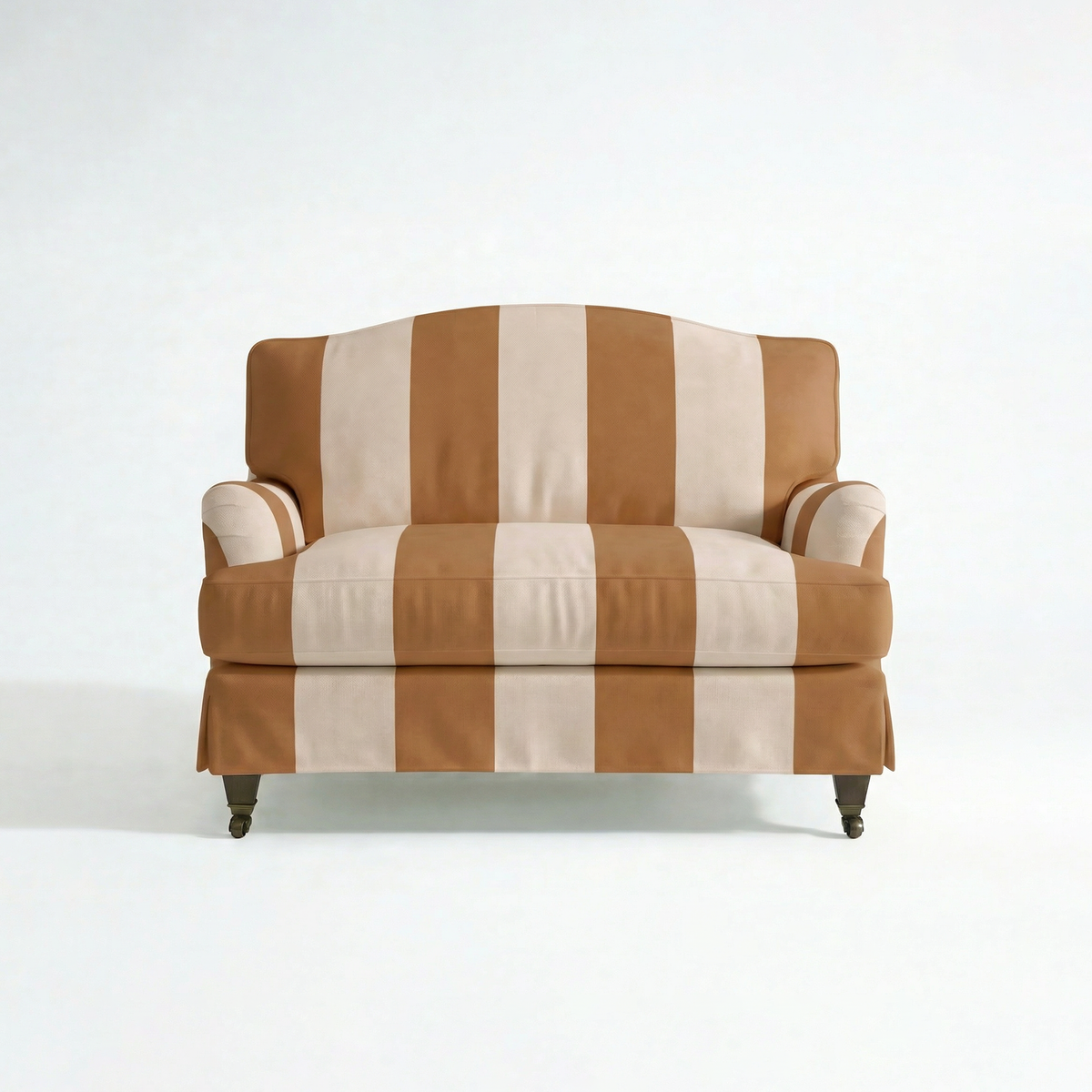 Isobel Loveseat with Big Back Cushion in Caramel Stripe