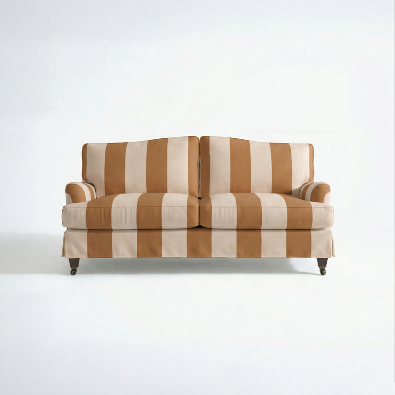 Isobel 2.5 Seater Sofa with Big Back Cushion in Caramel Stripe