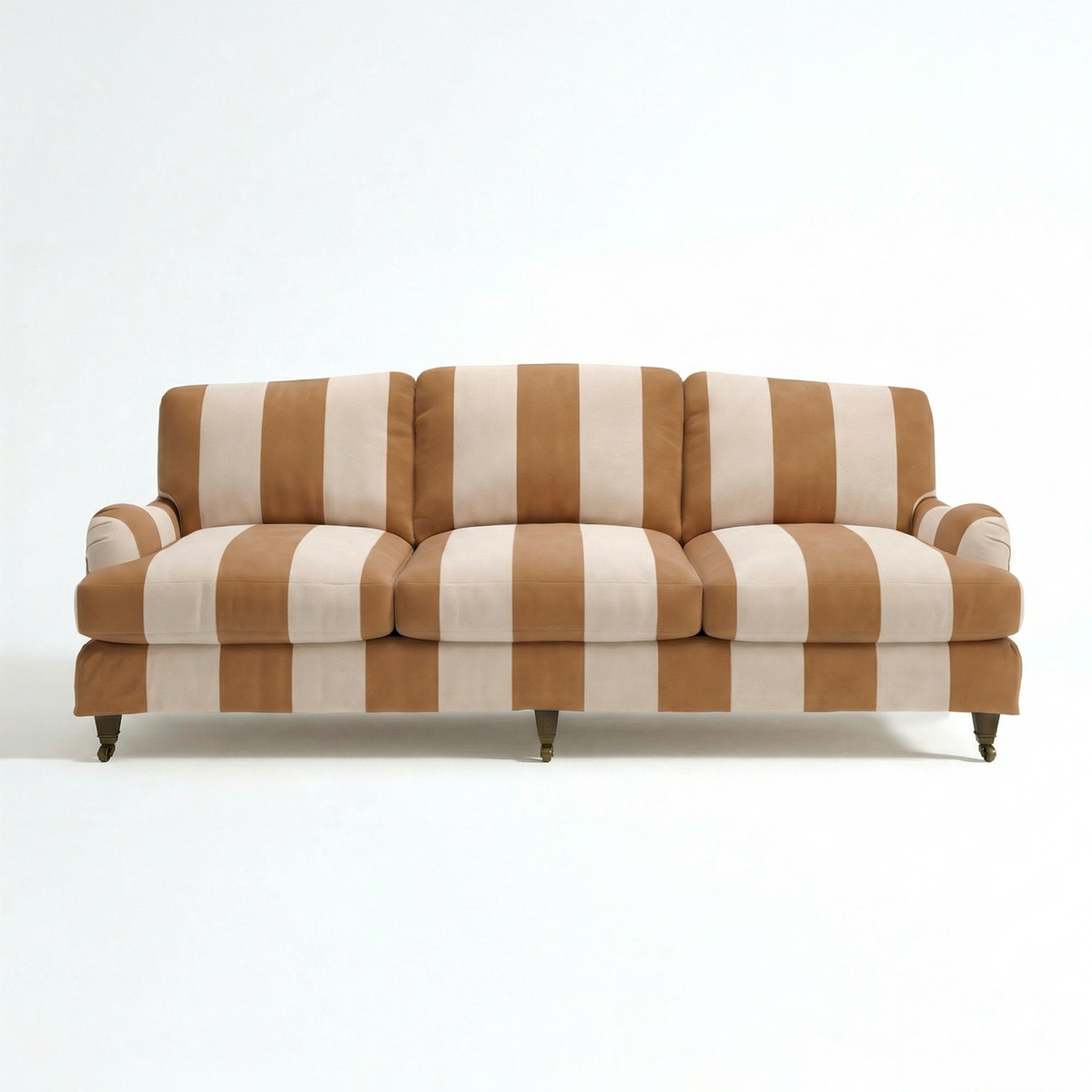 Isobel 4 Seater Sofa with Big Back Cushion in Caramel Stripe