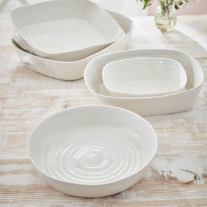White Porcelain Round Roasting Dish