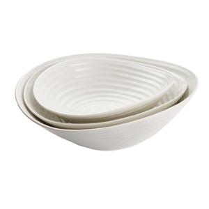 White Porcelain Salad Bowl - Set of 3