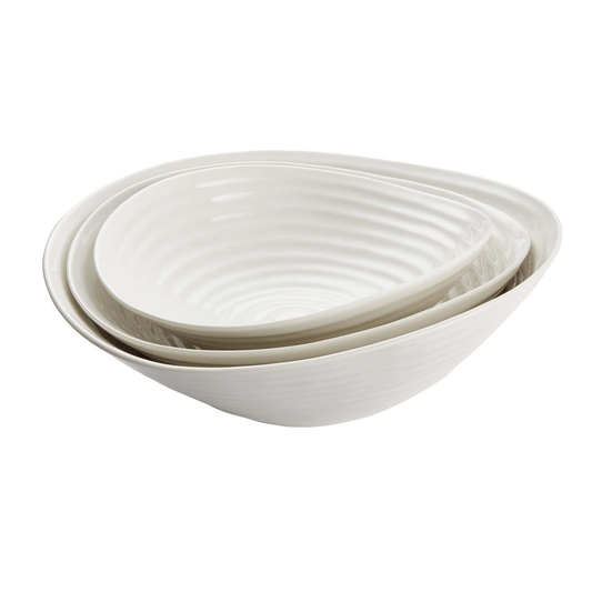 White Porcelain Salad Bowl - Set of 3