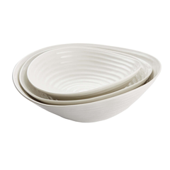 White Porcelain Salad Bowl - Set of 3