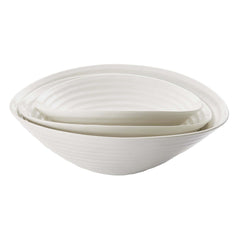 White Porcelain Salad Bowl - Set of 3