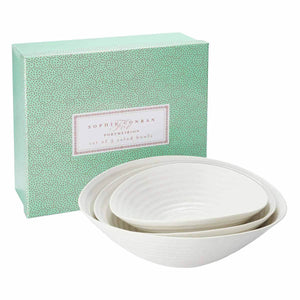 White Porcelain Salad Bowl - Set of 3