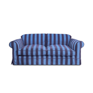 Salthrop Large Sofa with Big Back Cushion in Coastal Blue Stripe