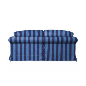 Salthrop Large Sofa with Big Back Cushion in Coastal Blue Stripe