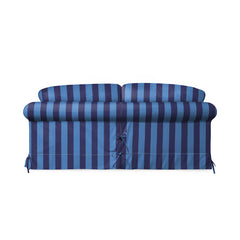 Salthrop Large Sofa with Big Back Cushion in Coastal Blue Stripe