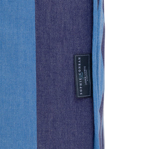 Salthrop Large Sofa with Big Back Cushion in Coastal Blue Stripe