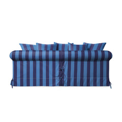 Salthrop Large Sofa with Scatter Cushion in Coastal Blue Stripe