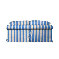 Salthrop Large Sofa with Big Back Cushion in Cornish Blue Stripe