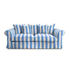 Salthrop Large Sofa with Scatter Cushion in Cornish Blue Stripe