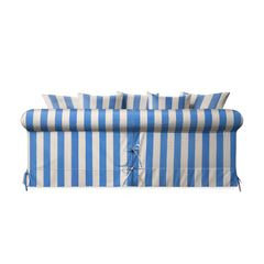 Salthrop Large Sofa with Scatter Cushion in Cornish Blue Stripe