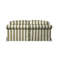 Salthrop Large Sofa with Big Back Cushion in Spring Green Stripe