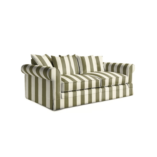 Salthrop Large Sofa with Scatter Cushion in Spring Green Stripe