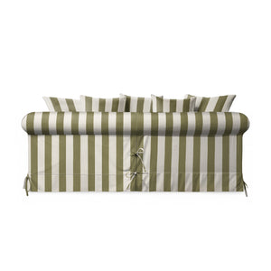 Salthrop Large Sofa with Scatter Cushion in Spring Green Stripe