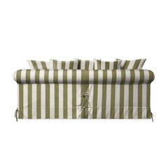 Salthrop Large Sofa with Scatter Cushion in Spring Green Stripe