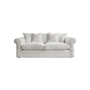 Barton Large Sofa with Scatter Cushions in Cotton Linen Cool Coconut - Made To Order