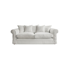 Salthrop Large Sofa with Scatter Cushions in Cotton Linen Cool Coconut - Made To Order