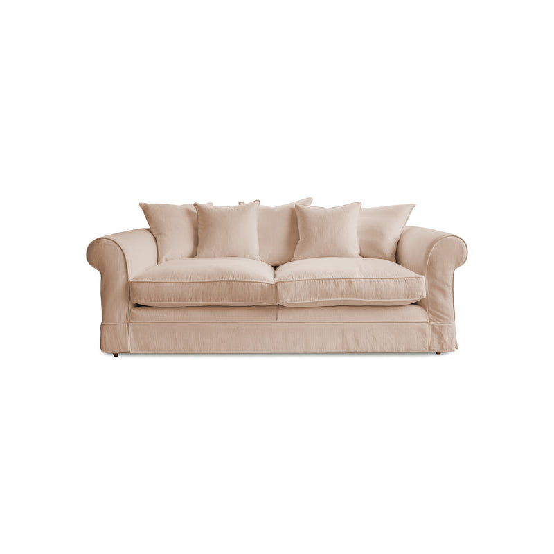 Barton Large Sofa with Scatter Cushions in Cotton Linen Rosedale - Made To Order