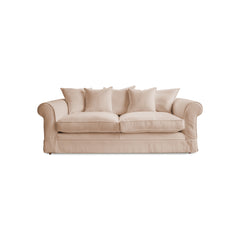 Salthrop Large Sofa with Scatter Cushions in Cotton Linen Rosedale - Made To Order