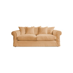 Salthrop Large Sofa with Scatter Cushions in Cotton Linen Sunflower - Made To Order