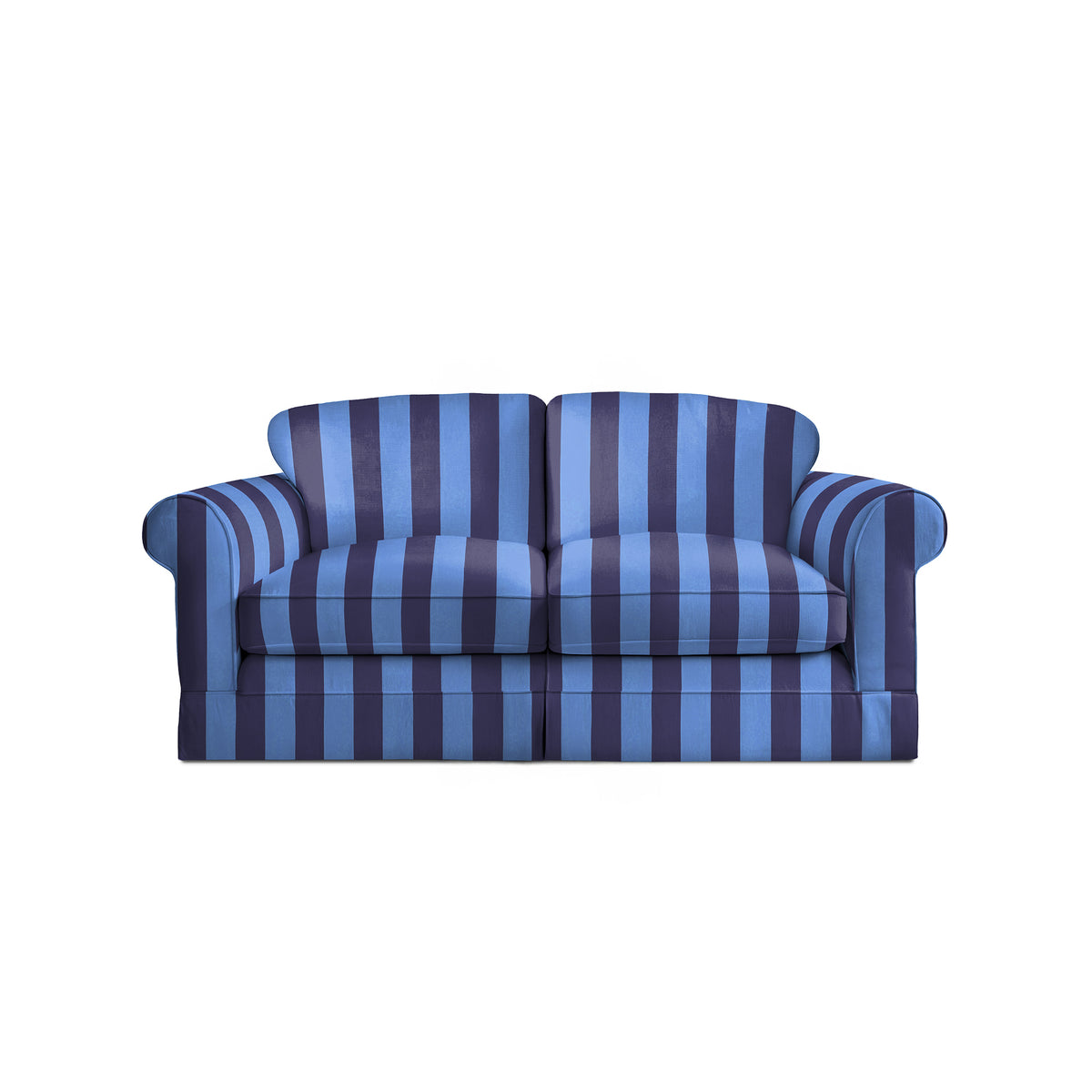 Salthrop Medium Sofa with Big Back Cushion in Coastal Blue Stripe