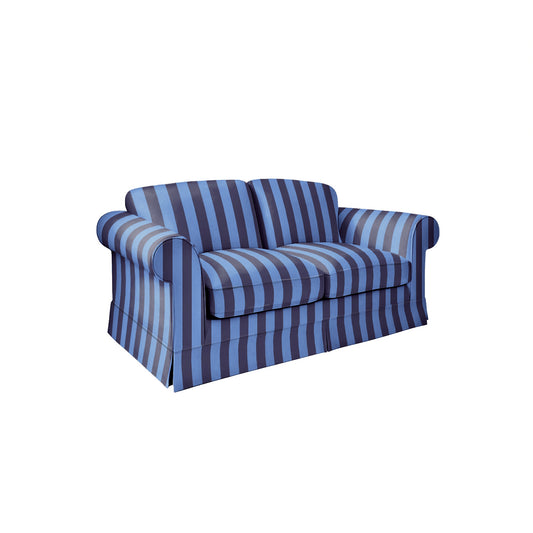Salthrop Medium Sofa with Big Back Cushion in Coastal Blue Stripe