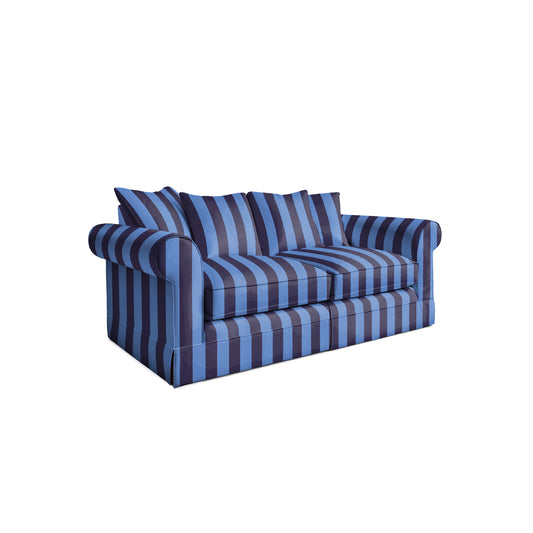 Salthrop Medium Sofa with Scatter Cushion in Coastal Blue Stripe