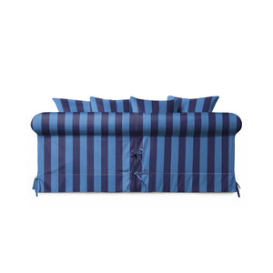 Salthrop Medium Sofa with Scatter Cushion in Coastal Blue Stripe