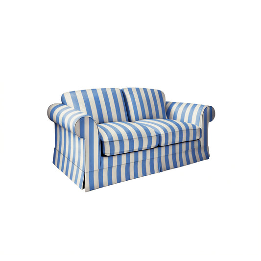 Salthrop Medium Sofa with Big Back Cushion in Cornish Blue Stripe