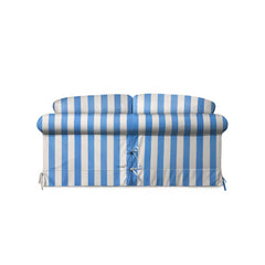 Salthrop Medium Sofa with Big Back Cushion in Cornish Blue Stripe
