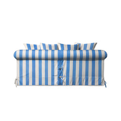 Salthrop Medium Sofa with Scatter Cushion in Cornish Blue Stripe