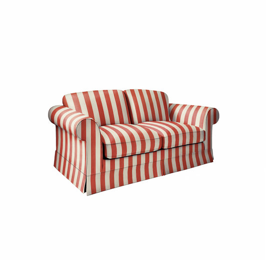Salthrop Medium Sofa with Big Back Cushion in Petunia Red Stripe