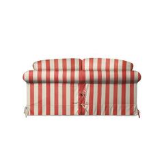 Salthrop Medium Sofa with Big Back Cushion in Petunia Red Stripe