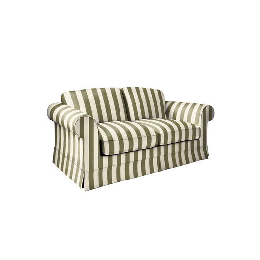 Salthrop Medium Sofa with Big Back Cushion in Spring Green Stripe