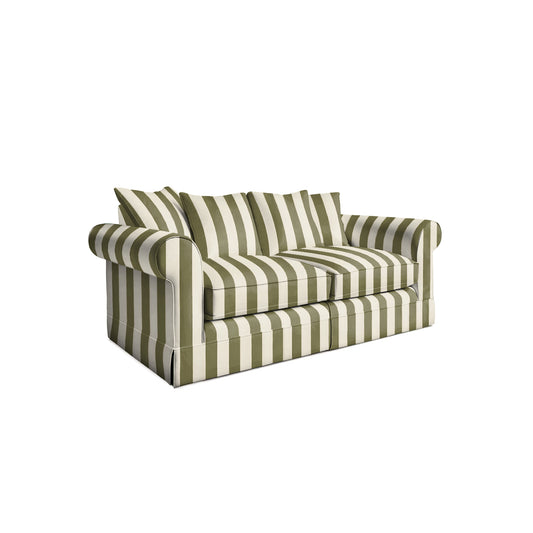 Salthrop Medium Sofa with Scatter Cushion in Spring Green Stripe