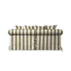 Salthrop Medium Sofa with Scatter Cushion in Spring Green Stripe