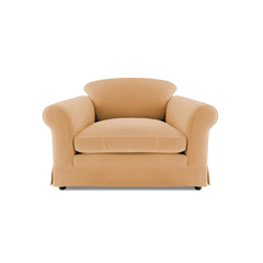 Salthrop Small Sofa with Big Back Cushions in Cotton Linen Sunflower - Made To Order