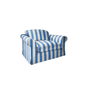 Salthrop Loveseat with Big Back Cushion in Cornish Blue Stripe