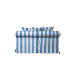 Salthrop Loveseat with Scatter Cushion in Cornish Blue Stripe