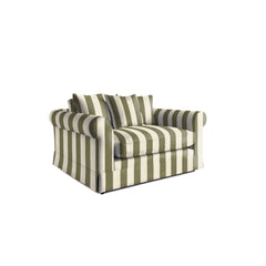 Salthrop Loveseat with Scatter Cushion in Spring Green Stripe